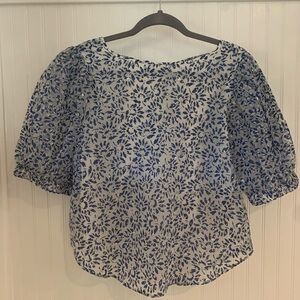 NWT Floral Blue Women's Top